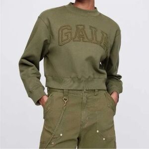 Cult Gaia x GAP Olive Green Women's Crew Neck Sweater